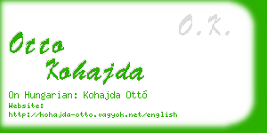 otto kohajda business card
